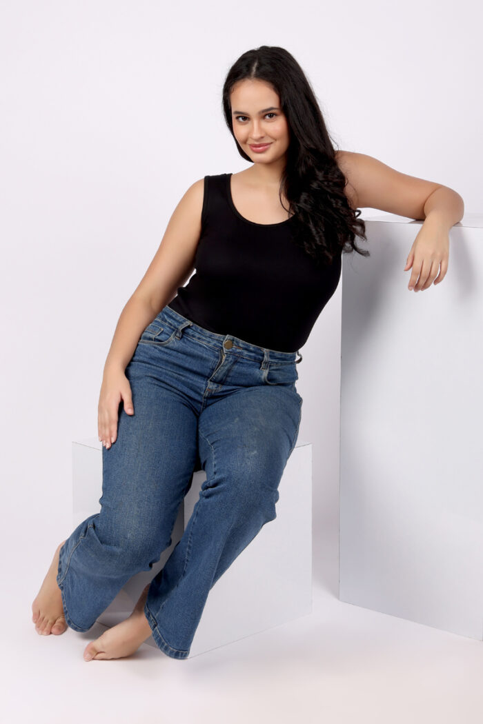Black Cotton Tank Top for Women