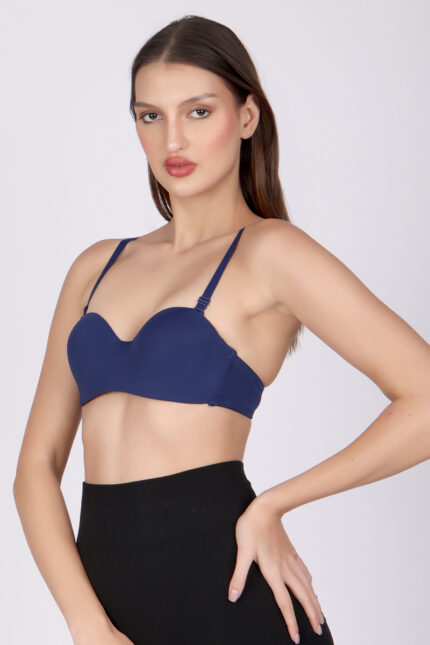Seamless padded navy blue bra for women – ANG 268