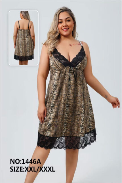 Savage Desire – Animal Print Plus Size Babydoll