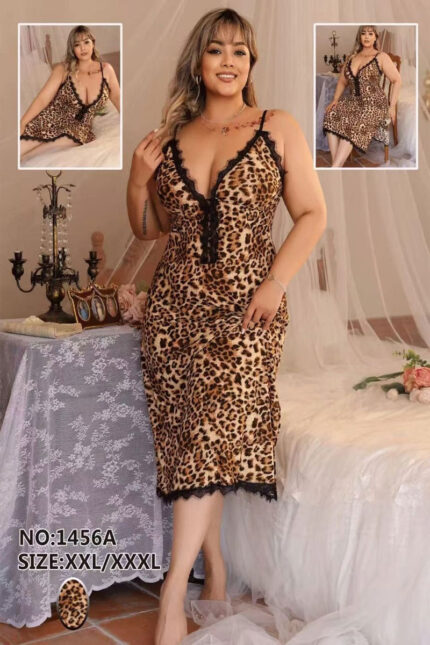 Wild Romance – Leopard Print Plus Size Babydoll