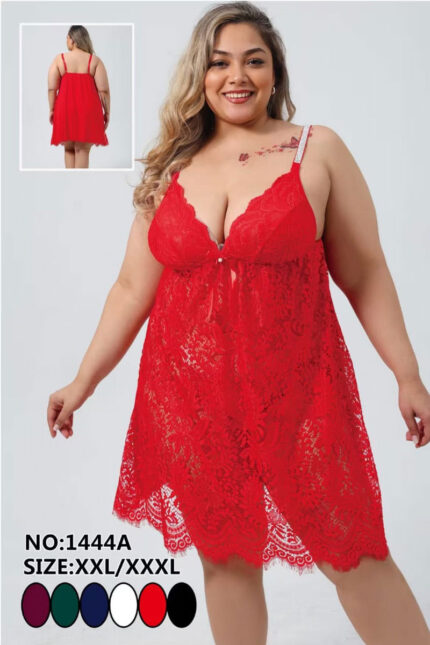 All over lace plus size babydoll lingerie with soft bust and adjustable straps – Flair All Over